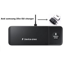 냉감 패드 여름 킹 슈퍼싱글 갤럭시 시리즈 폰용 삼성 3in1 고속 무선 충전기 EP P6300 트리오 Galaxy Buds 2 pro Live Watch 4 3, with EU Charger