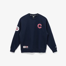 뉴에라 공식스토어 뉴에라 남여공용 MLB 쿠퍼스타운 100주년 기념 패치 시카고 컵스 맨투맨 네이비 13546469