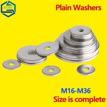 Plain Washers M16M36 304 Stainless Steel Gasket Metal Screwflat Washer GB97 Extra Thick, M22X39X3.0(3Pcs)