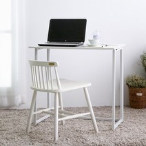바네스데코 모던심플 접이식 다용도 폴딩테이블 (화이트), 63cm