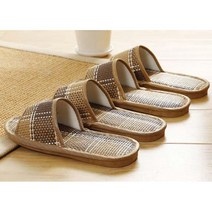 병원 한의원 손님맞이용 체크무늬 왕골 슬리퍼 홈슬리퍼 천슬리퍼