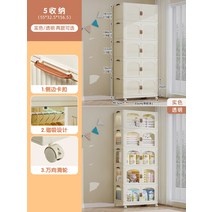 리빙톤 폴딩 수납장 설치가 필요없는 아기 옷장 보관함 어린이 작은 의류 플라스틱 가정용 스낵 보관 캐비닛, 66. 폭 65CM 3단 솔리드 컬러 도어 패널