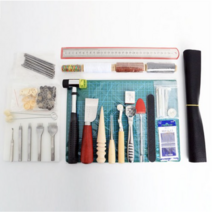 아유디스터디 DIY 가죽공예 도구 고급 세트, 혼합색상, 2세트