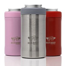 Beer Buddy Grill Rescue​ 단열 캔 홀더 진공 밀폐 스테인리스 스틸 차가운 음료용 맥주 병 절연체 모든 크기의 음료에 적합한 보온병 쿨러 모두에게 맞는 원 사이즈, Stainless Steel