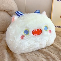 낮잠인형 몬스터 모찌 베개 쿠션, 35x30cm 카드 대필 가능, 화이트 따뜻한 손가림