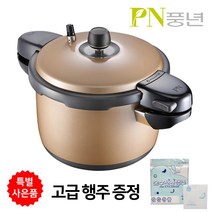 PN풍년 압력밥솥 블랙펄 컬러 6인용 압력솥 샴페인골드+국내산 고급행주 증정, 블랙펄 컬러 6인용+행주, 3.5L