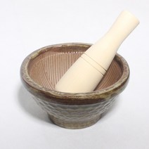 국산 여주 도자기 분청 깨갈이 깨절구 미니 절구 공이포함, 1개