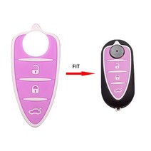 정품디자인Xinyuexin 실리콘 자동차 키 패드 알파 로메오 4C 미토 줄리에타 신화 159 GTO GTA 플립 원격, 06 보라색