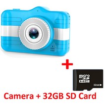 폴라로이드카메라 X600 카메라 3.5 인치 초대형 스크린 귀여운 만화 디지털 고화질 비디오 스포츠, 02 Blue with SD Card