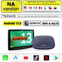 CarlinKit 카플레이 Ai 박스 안드로이드 13 QCM6125 8 코어 2.4 + 5G 무선 안드로이드 자동차 및 애플 카플레이 넷플릭스 TV 박스 OEM 유선 카, 3.128G - US Version