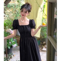 프렌치 스퀘어 레이스 반팔 여름 원피스 드레스 데일리룩 맥시
