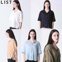 [리스트(LIST)] 노블 드롭 숄더 오픈카라 셔츠 (택가격 138000원)