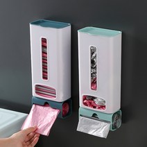 벽걸이 수납함 비닐봉지 디스펜서 종량제 봉투 정리함, 화이트