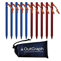Outgraph 페그 알루미늄 23cm 10개 1세트 솔로 캔 솔로 캠프 수납 봉투 첨부 캠프 텐트 터프 초경량