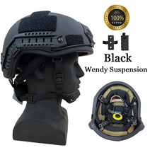 헬멧탄도 ACH 하이 컷 전술 헬멧 PE NIJ IIIA 패스트 웬디의 서스펜션 패드 방탄, 03 Wendy Black_01 M
