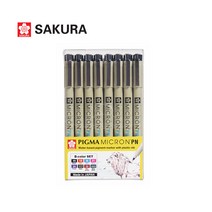 사쿠라 피그마 마이크론 PN 8색 세트