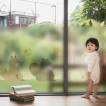 바보사랑 ch737 m 무점착유리시트 동물원에가면 글라스시트지.꾸밈