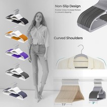 리쎌 공간절약 논슬립 어깨뿔방지 코드 상의 나시 고강도 옷걸이 10ea, 블랙 10ea, 10개