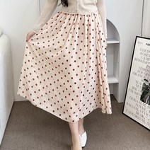 [sado]여성 쉬폰 도트땡땡이 롱스커트 밴딩 free66까지 80912