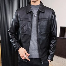남성용 투포켓 트러커 레더 자켓 하늘비즈 C11 M915K685