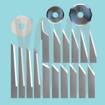 5pc Jwei Zund RuiZhou Aoke IECHO 길쭉한 텅스텐 강철 진동 칼 블레이드 CNC 커터 가죽 폼, 85x6x1x73