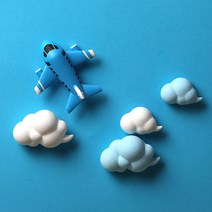 비행기 구름 냉장고 자석 마그넷 안테리어 3D 입체감, 구름대형(화이트)