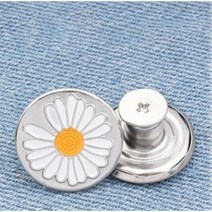 노마드라이프 허리 조절 바지 단추 10개, 은색 꽃 x 10개