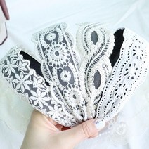 아이보리 컬러 레이스 넓은 머리띠 모음 여아 아동 초등학생 헤어밴드