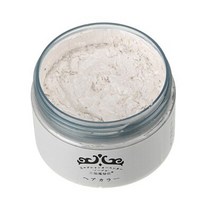 MOFAJANG 120g 헤어 컬러 Promades 왁스 실버 애쉬 그레이 스트롱 홀드 임시 헤어 염색 젤 머드 이지 워시 헤어 컬러링 스타일링 왁스, 하얀색, 1개