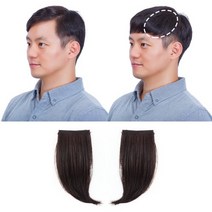 픽앤웨어 남자 M자 앞머리 가발 10cm(소) 2개 1세트, 내츄럴브라운