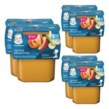 거버 과일퓨레 113g, 12개입, 살구 믹스드 푸르츠