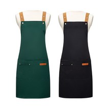 1+1 에클리츠 프리미엄 앞치마 데일리 카페 식당 꽃집, 그린+블랙