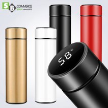 1+1 보온 보냉 물병 휴대용 온도표시 텀블러 스텐 스마트 온도계 LED텀블러 발포세정제, 레드1개, 텀블러세정제32정