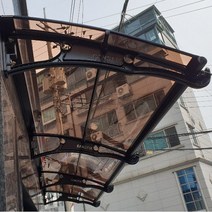캐노픽스 800 X 1700 창문 비막이 창문 비가림 차고 만들기 아치형파고라 비가림 차양, 블루 렉산 검정 브라켓 검정 바