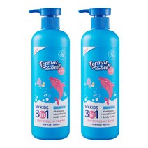 키즈 3in1 샴푸바디워시 500ML 복숭아향 2개