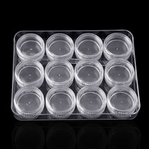 모노폴리 사각12원형 케이스 플라스틱 네일아트 다용도 정리함, 1box