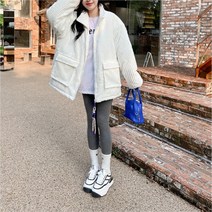 치킨 왕 골덴 집업 장식 점퍼 패딩