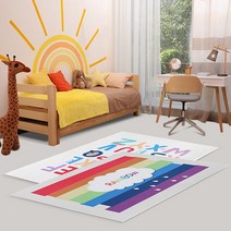 거실바닥 극세사 러그 아이방 카페트매트 아기방 유아, 알파벳 100x150
