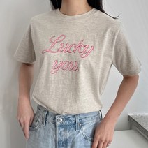레터링 여성 바이오 워싱 면 라운드 반팔 기본 데일리 이너 티셔츠