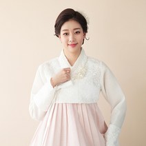 김홍갑한복 [대구한복대여]나나가든 쿨화이트 레이스 신부 하객한복 한복 세트