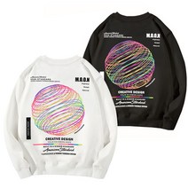 [1+1] 슈프림 오버핏 긴팔 써클 빅사이즈 남자 여자 공용 커플 맨투맨 빅사이즈