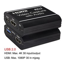 1인방송 라이브장비 Rullz-4K 1080P HDMI To USB 2.0 3.0 비디오 캡처 카드 루프 오디오 출력 마이크 게임, USB 2.0 New Audio