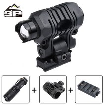 전술 밀리터리 슈어파이어 SUREFIRE LED 후레쉬 써치라이트 컴벳라이트, 3. 손전등 + 토치 클립 + 헬멧 레일