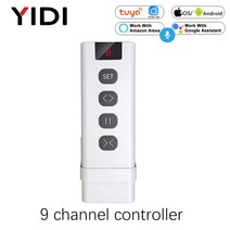 보일러 온도조절기 각방 난방 25mm 관형 모터 110V 자동 전기 롤러 블라인드 DIY 스마트 홈 와이파이 커튼, 07 9-ch Remote Control