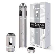 Easy Grinder 투명 유리 전기 허브 꽃가루 캐처 디스펜서 커피 그라인더 크러셔 USB 충전식 스테인리스 스틸 블레이드, Silver