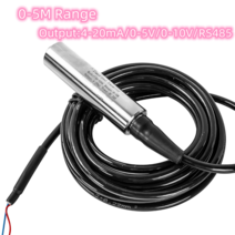 스마트 수위 센서 물 탱크 액체 깊이 레벨 미터 0-5M 범위 4-20Ma 0-10V Rs485 출력, 05 5m range 5m cable_03 0-10V