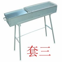 양꼬치그릴 닭꼬치기계 바베큐 도구 로스팅 스토브 두꺼운 숯불 80 긴 18 개의 넓은 양고기 꼬치 상업용, 04 SET 3