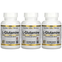 [2+1] CGN 캘리포니아 골드 뉴트리션 L 엘 글루타민 500mg 120 베지 캡슐 아미노산 Glutamine AJIPURE 아지퓨어