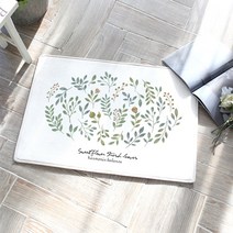 상상후 현관매트 침실러그 단매트 플라워리스 60x40, 단품