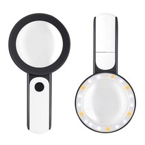 UC-CP251 LED돋보기 30배 휴대용 독서용 핸드 확대경 조명 루페 라이트 대형 손잡이 작업용 노인 루빼, 1개